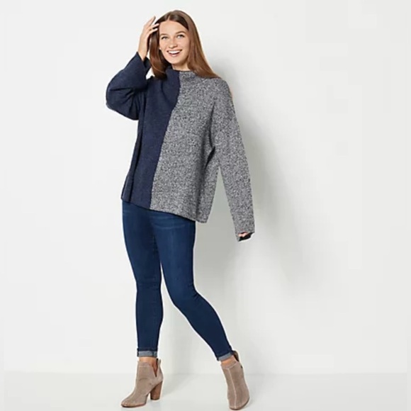 Peace Love World Sweaters - Peace Love World Two Tone Sweater Size Small